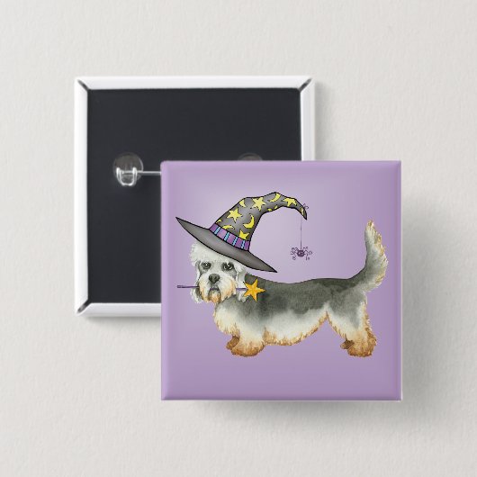 Dandie Witch Vierkante Button 5,1 Cm (Voorkant /achterkant)