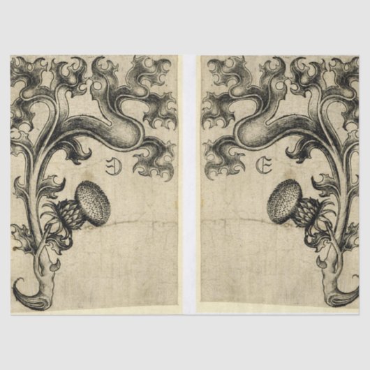 Dandilion Corbel Junk Journal Element — Blad Tissuepapier (Voorkant)