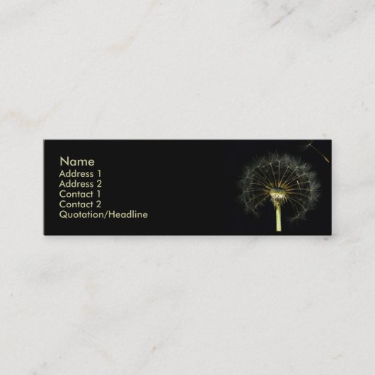 Dandilion-profielkaart Mini Visitekaartje (Voorkant)
