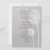 Dandilion Puffs, grijs, stijlvol, bruiloft uitnodi Kaart (Voorkant)
