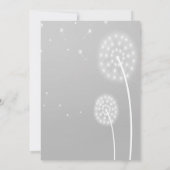 Dandilion Puffs, grijs, stijlvol, bruiloft uitnodi Kaart (Achterkant)