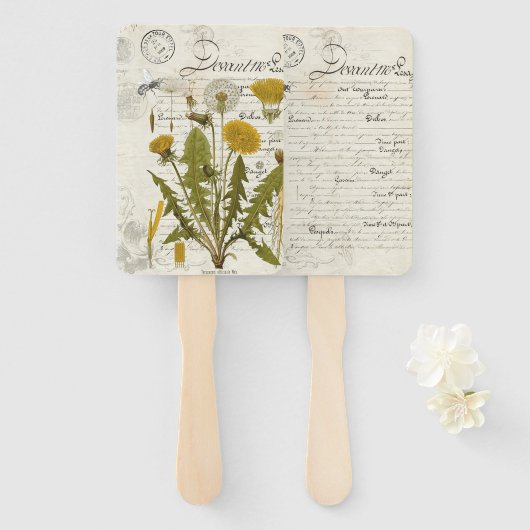 Dandilion Trouwfan Handwaaier (Voorkant en achterkant)