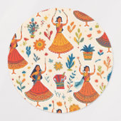 Dandiya Nights Seamless Pattern – Indiaas festival Labels (Design 2)