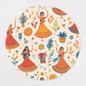 Dandiya Nights Seamless Pattern – Indiaas festival Labels (Design 1)