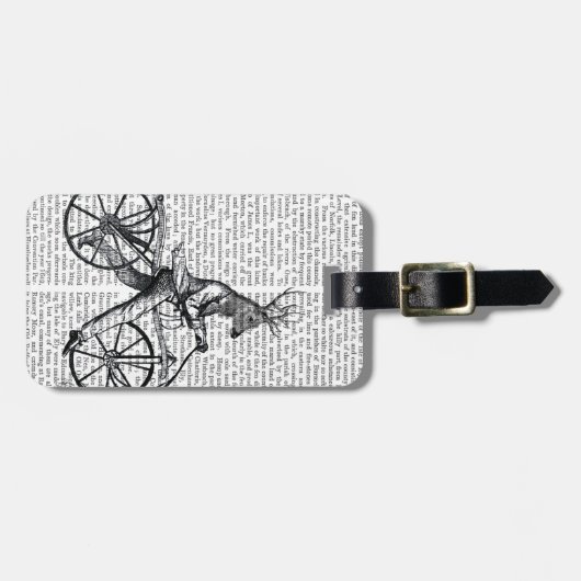 Dandy Deer op de  fiets Bagagelabel (Voorkant horizontaal)
