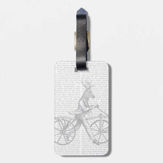 Dandy Deer op de  fiets Bagagelabel (Achterkant verticaal)