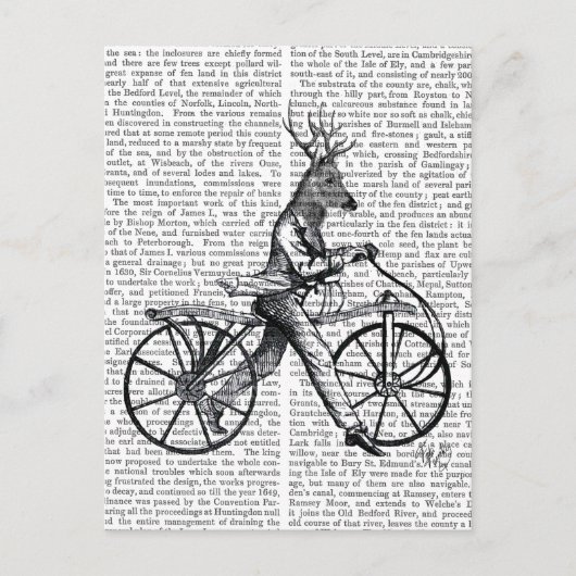 Dandy Deer op de fiets Briefkaart (Voorkant)