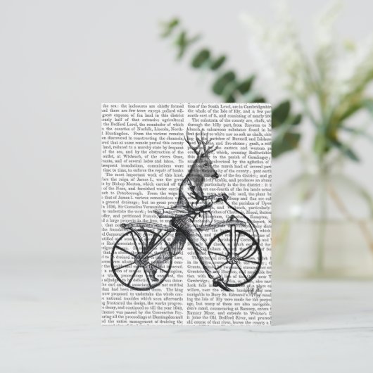 Dandy Deer op de  fiets Briefkaart (Staand voorkant)