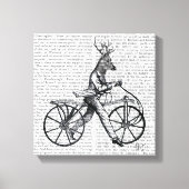 Dandy Deer op de fiets Canvas Afdruk (Voorkant)