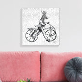 Dandy Deer op de  fiets Canvas Afdruk (Insitu (Woonkamer))
