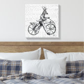 Dandy Deer op de  fiets Canvas Afdruk (Insitu (Slaapkamer))