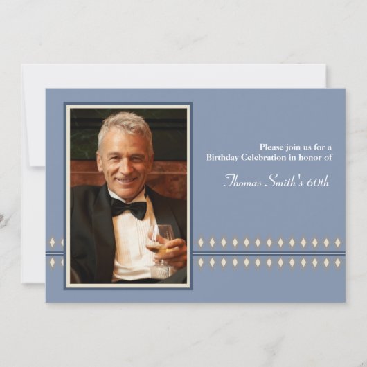 Dandy Diamonds - Foto Birthday Party Invitation Kaart (Voorkant)