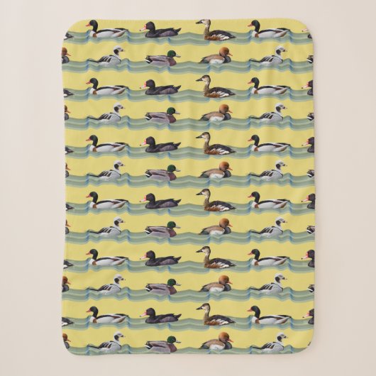 Dandy Ducks Sherpa Dekbed (Geel) Deken (Voorkant)
