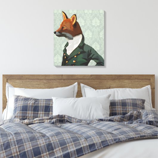 Dandy Fox Portrait Canvas Afdruk (Insitu (Slaapkamer))