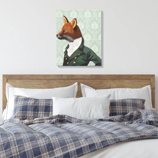 Dandy Fox Portrait Canvas Afdruk (Insitu (Slaapkamer))