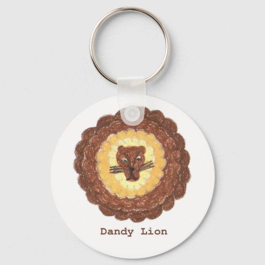Dandy Lion Design en woorden op sleutelhanger (Voorkant)