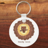 Dandy Lion Design en woorden op sleutelhanger (Voorkant)