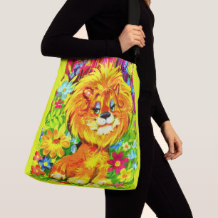 dandy lion print crossbody tas