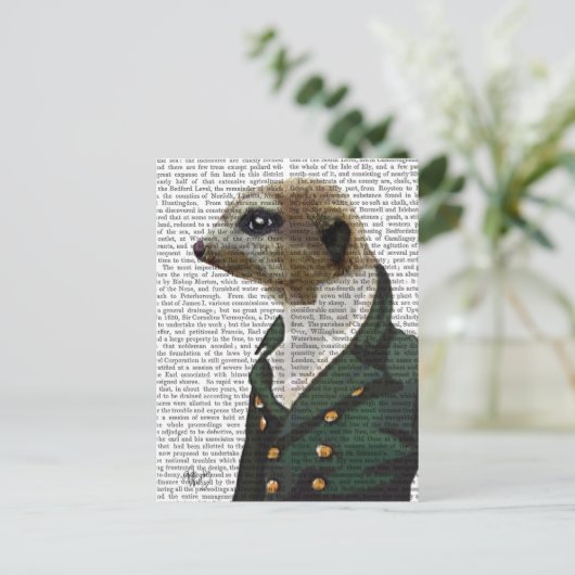 Dandy Meerkat Portrait Briefkaart (Staand voorkant)