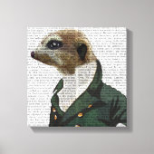 Dandy Meerkat Portrait Canvas Afdruk (Voorkant)