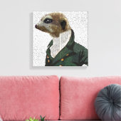 Dandy Meerkat Portrait Canvas Afdruk (Insitu (Woonkamer))
