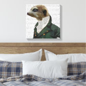 Dandy Meerkat Portrait Canvas Afdruk (Insitu (Slaapkamer))