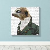 Dandy Meerkat Portrait Canvas Afdruk (Insitu (Houten vloer))