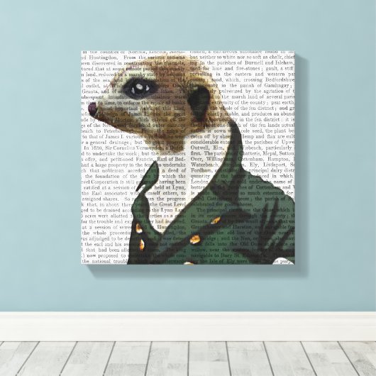 Dandy Meerkat Portrait Canvas Afdruk (Insitu (Houten vloer))