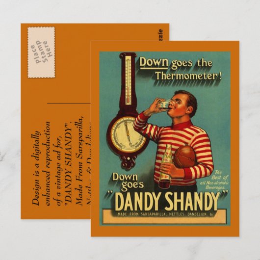 DANDY SHANDY Beverage Ad  Adverteren Re~PC Briefkaart (Voorkant / Achterkant)