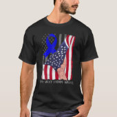 Dandy-Walker Syndrome Awareness American Flag Blue T-shirt (Voorkant)