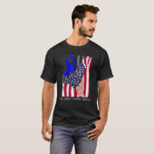 Dandy-Walker Syndrome Awareness American Flag Blue T-shirt (Voorkant volledig)
