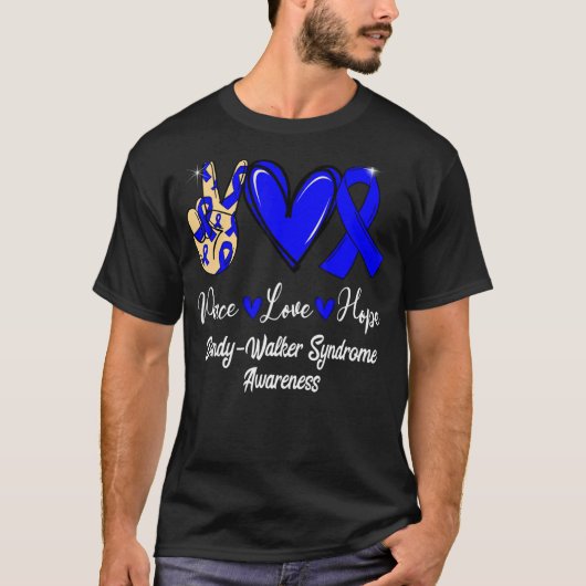 Dandy Walker Syndrome Awareness Peace Love Hope Bl T-shirt (Voorkant)