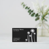 DandyLion Clocks - Wit op zwart Visitekaartje (Staand voorkant)