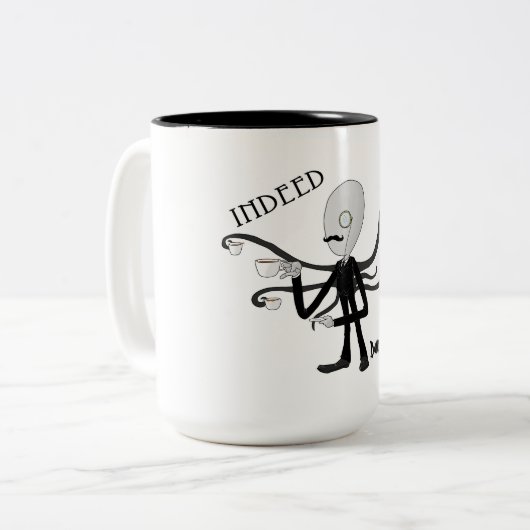 DandySlendy - Slenderman drink thee-mok Tweekleurige Koffiemok (Voorkant links)