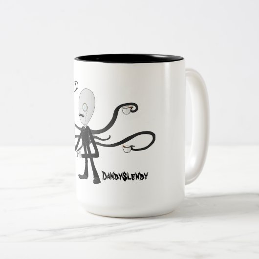 DandySlendy - Slenderman drink thee-mok Tweekleurige Koffiemok (Voorkant rechts)