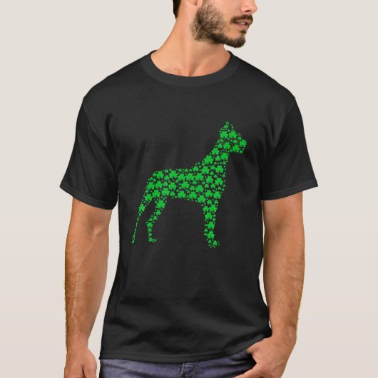 Dane Dog Shamrock St.Patrick's Day Puppy Lover T-shirt (Voorkant)