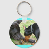 Dane en Doberman Friendship Sleutelhanger (Voorkant)