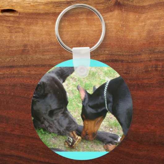 Dane en Doberman Friendship Sleutelhanger (Voorkant)