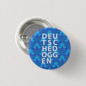 Dane Pattern Hoofd Blauw Ronde Button 3,2 Cm (Voorkant /achterkant)