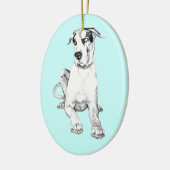 Dane-R-Us Dog Art Keramisch Ornament (Links)