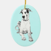 Dane-R-Us Dog Art Keramisch Ornament (Voorkant)