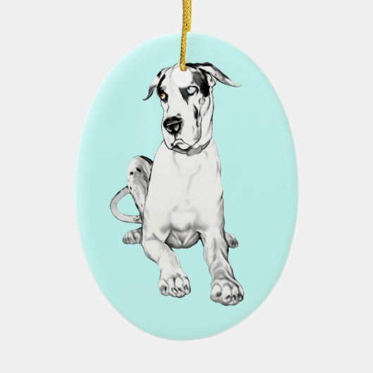 Dane-R-Us Dog Art Keramisch Ornament (Voorkant)