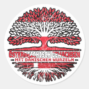 Dänemark Dänisch Österreichisch Österreich Baum Ronde Sticker