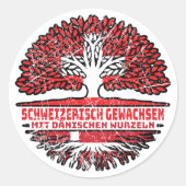 Dänemark Dänisch Schweizer Schweiz Baum Wurzel Ronde Sticker (Voorkant)