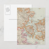 Danemark - Denemarken Map Briefkaart (Voorkant / Achterkant)