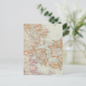 Danemark - Denemarken Map Briefkaart (Staand voorkant)