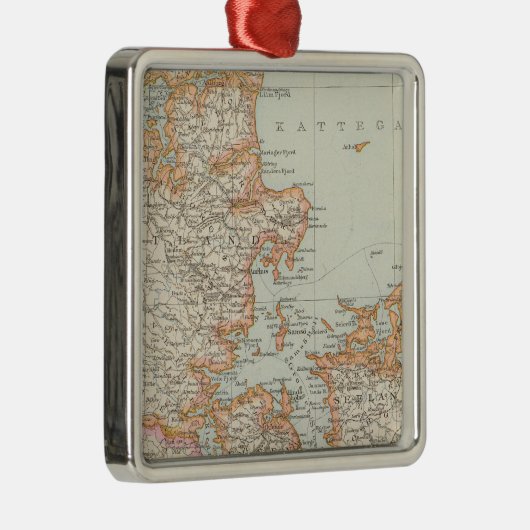 Danemark - Denemarken Map Metalen Ornament (Rechts)