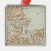 Danemark - Denemarken Map Metalen Ornament (Voorkant)