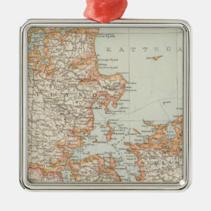 Danemark - Denemarken Map Metalen Ornament