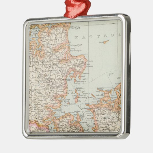 Danemark - Denemarken Map Metalen Ornament (Links)